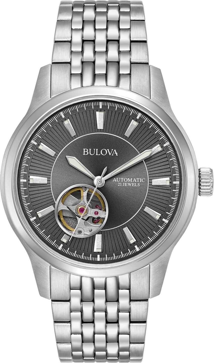 Bulova Men's Automatic Stainless Steel Bracelet Watch 40mm 96A190 - Silver