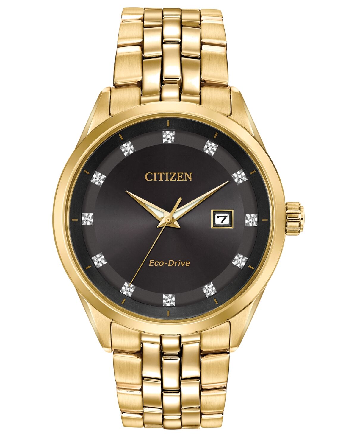 Citizen Men's Eco-Drive Corso Diamond-Accent Gold-Tone Stainless Steel Bracelet Watch 41mm - Gold