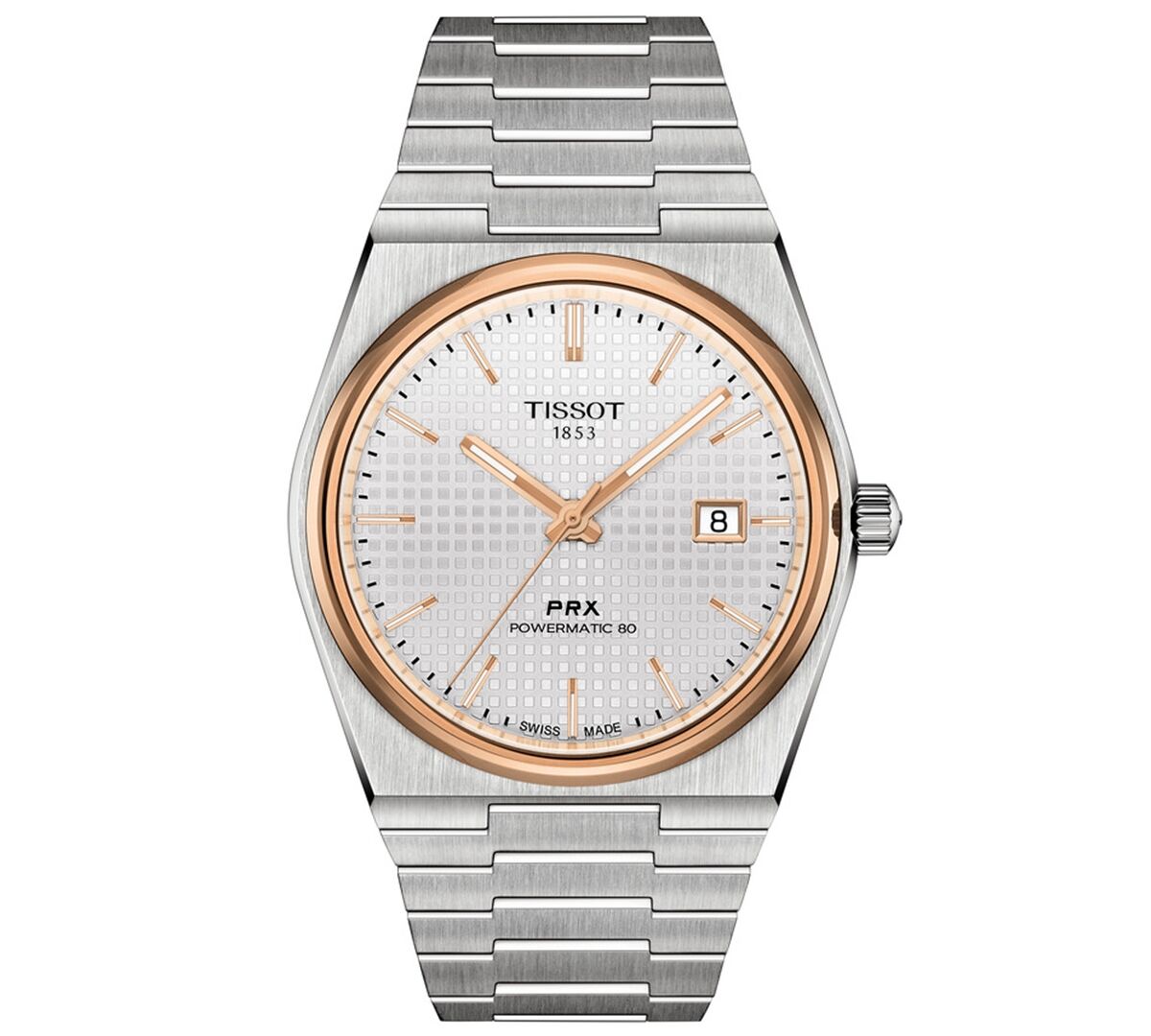 Tissot Men's Swiss Automatic Prx Powermatic 80 Stainless Steel Bracelet Watch 40mm - White
