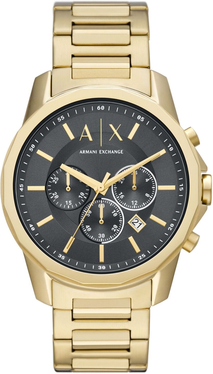 A|x Armani Exchange A X Armani Exchange Men's Chronograph Gold-Tone Stainless Steel Bracelet Watch 44mm - Gold