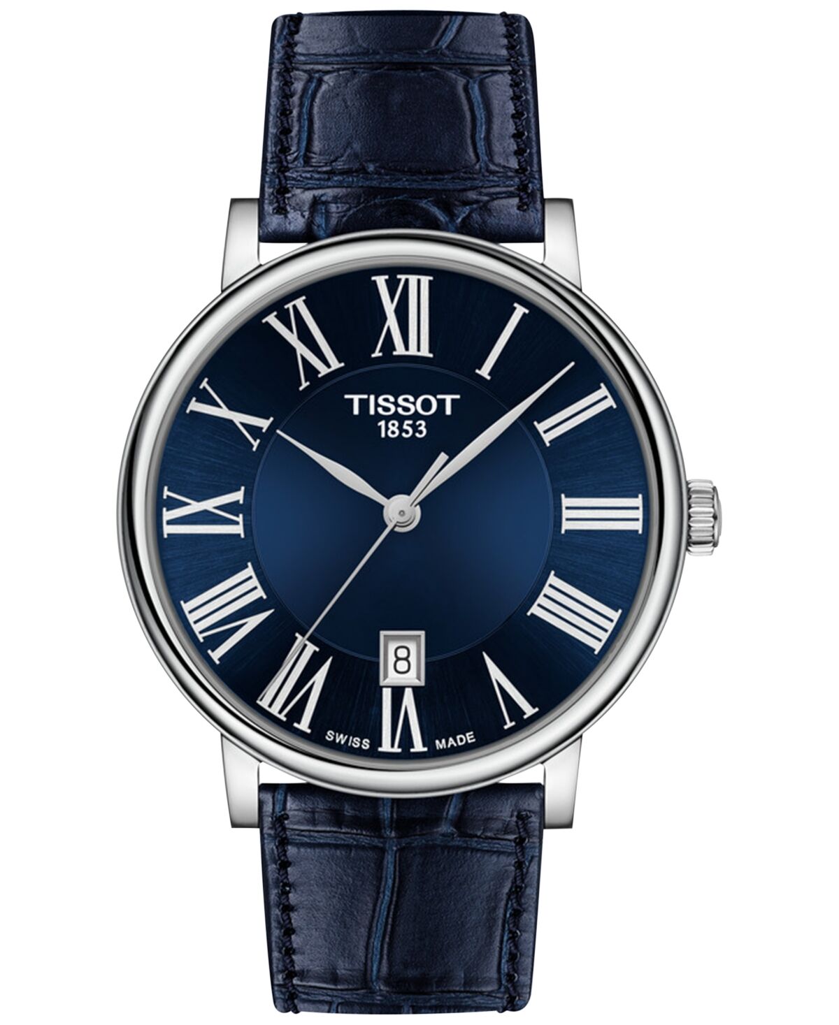 Tissot Men's Swiss Carson Premium Blue Leather Strap Watch 40mm - Blue