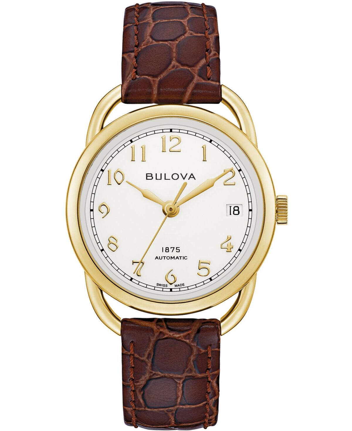 Bulova Limited Edition Bulova Women's Swiss Automatic Joseph Bulova Brown Leather Strap Watch 34.5mm - Brown
