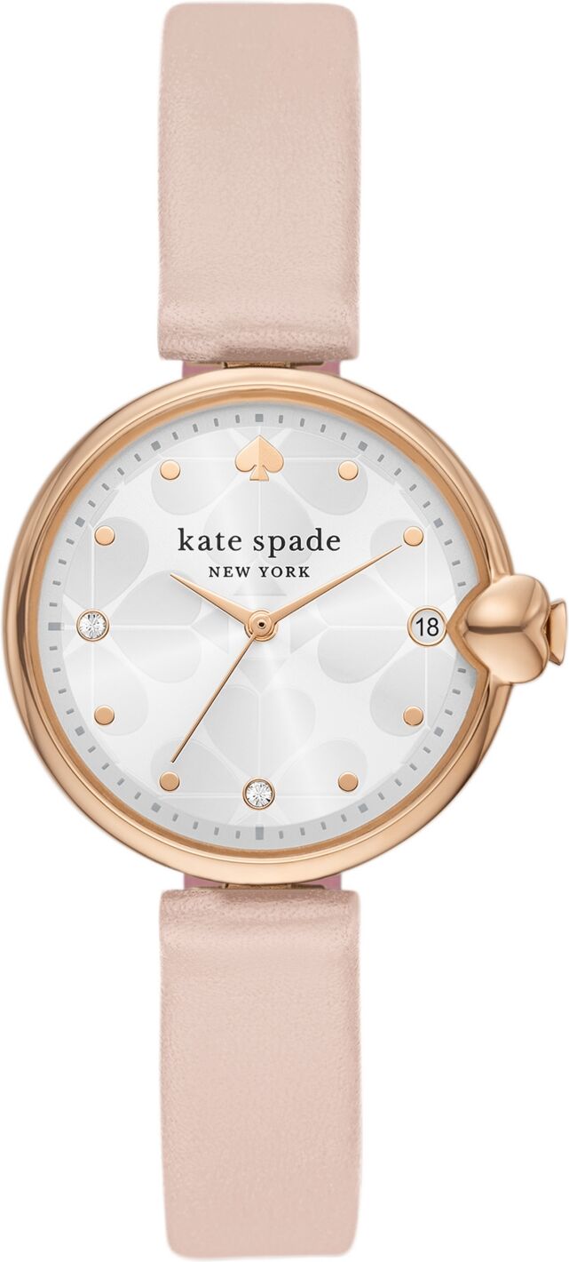 Kate Spade New York Kate Spade Women's Chelsea Park Three-Hand Date Pink Leather Strap Watch 32mm - Pink