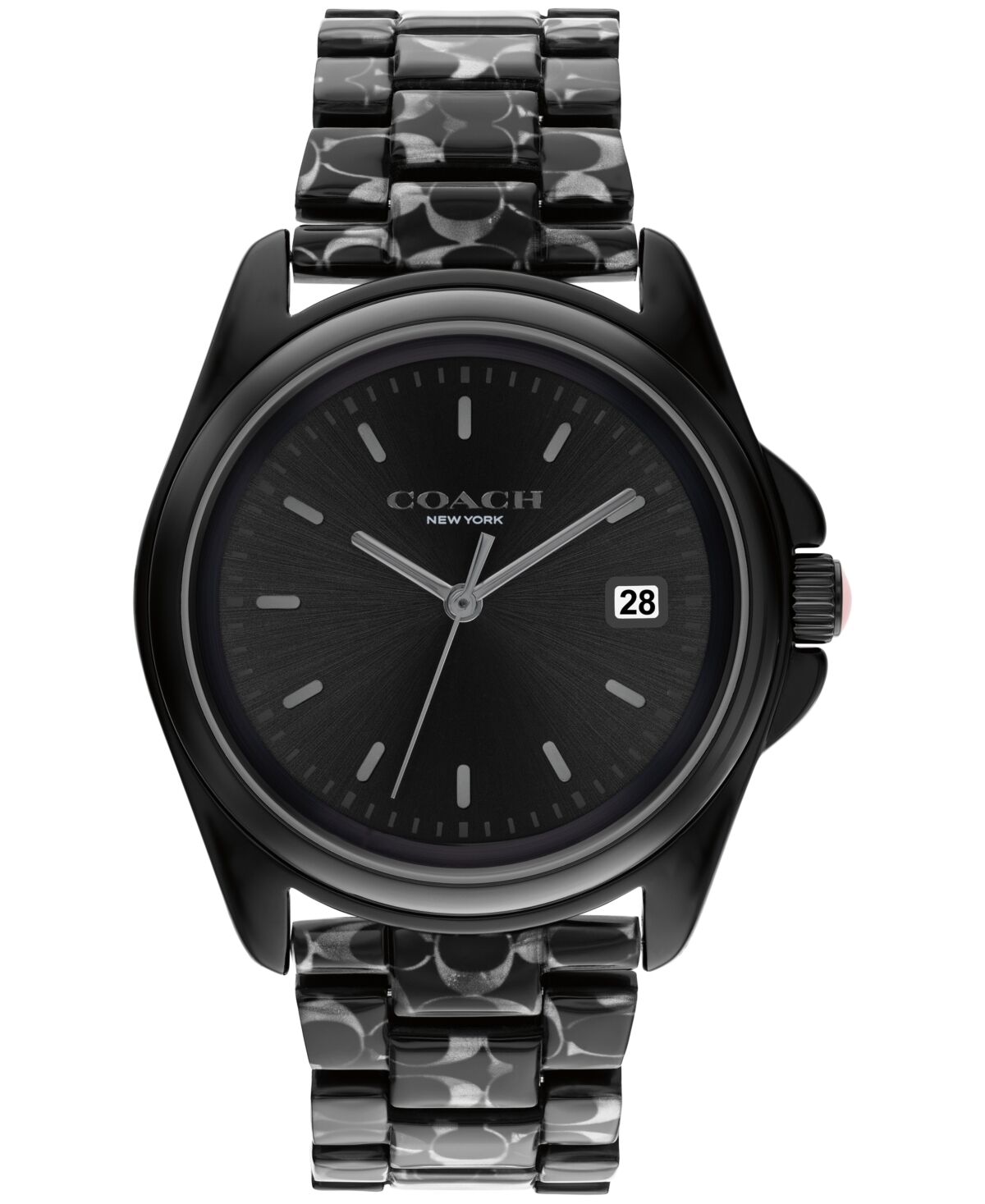 Coach Women's Greyson Black Tortoise Signature C Resin Watch, 36mm - Black
