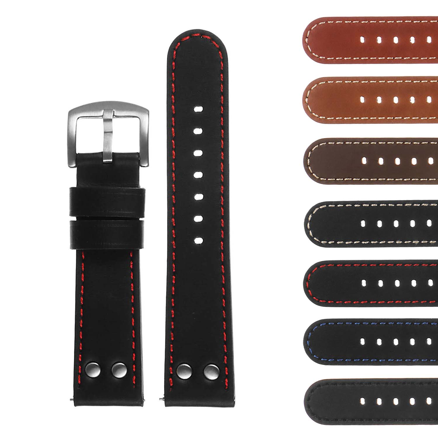 Strapsco DASSARI Pilot Leather Watch Band for Samsung Gear S3 Classic