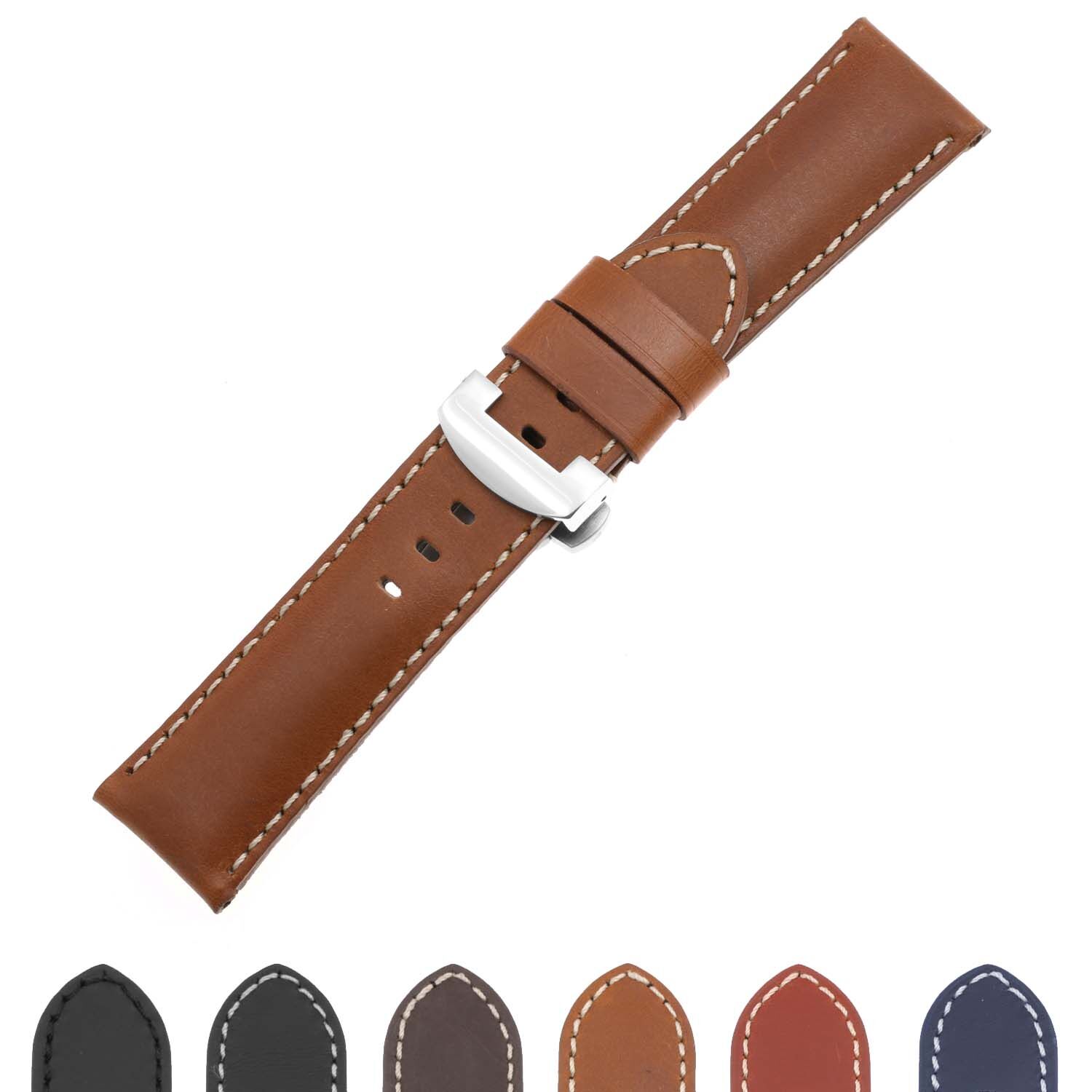 Strapsco DASSARI Smooth Leather Strap for Samsung Gear S3 Classic