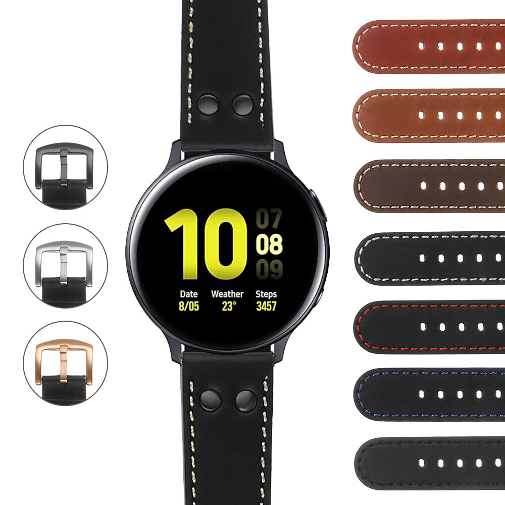 Strapsco DASSARI Leather Pilot Strap for Samsung Galaxy Watch Active2
