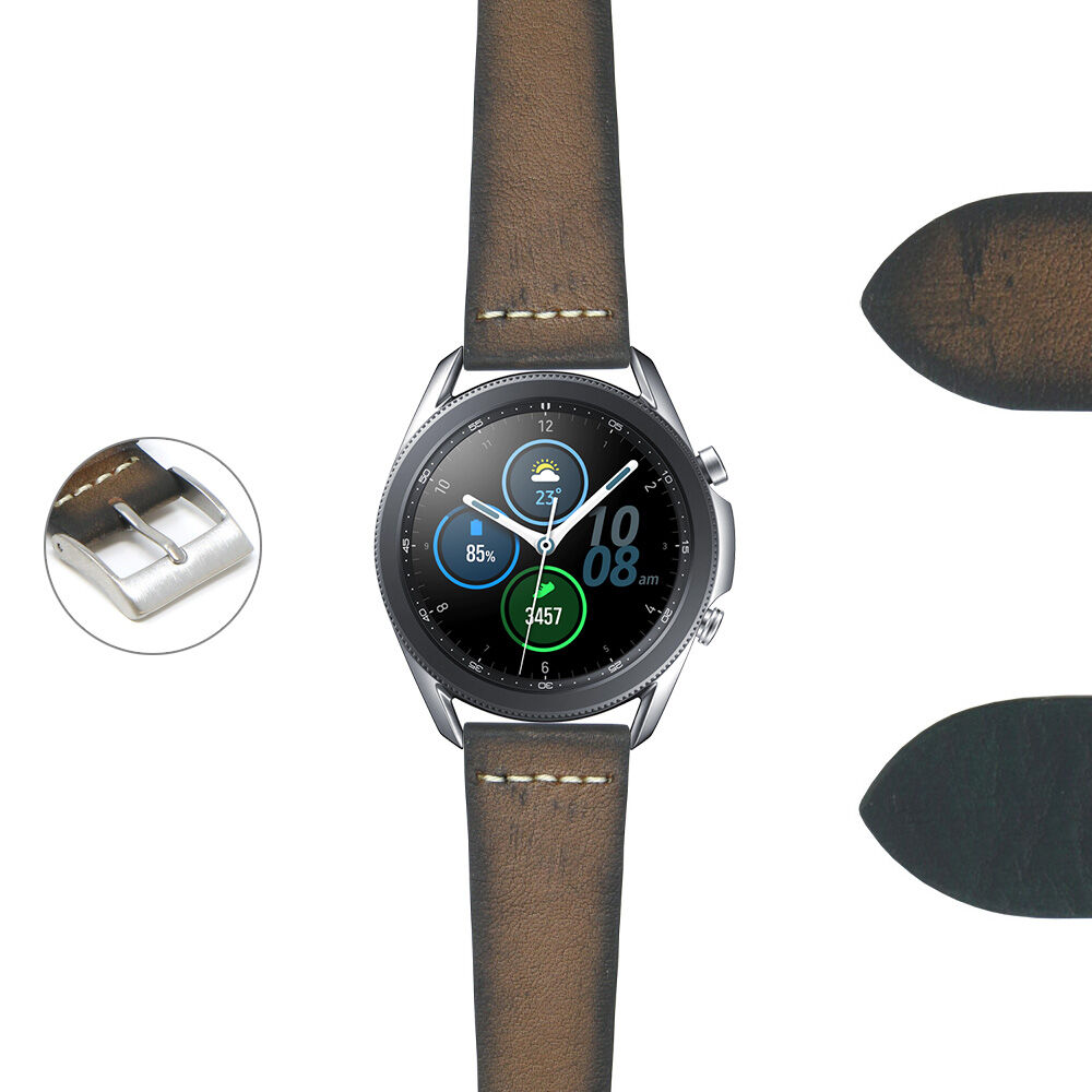 Strapsco DASSARI Kingwood III Premium Vintage Leather Strap for Samsung Galaxy Watch 3