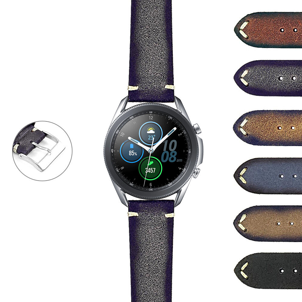 Strapsco DASSARI Patina Distressed Italian Leather Strap for Samsung Galaxy Watch 3