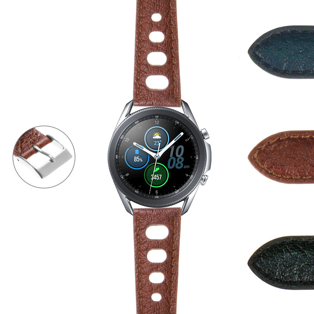 Strapsco DASSARI Vintage Leather Rally Strap for Samsung Galaxy Watch 3
