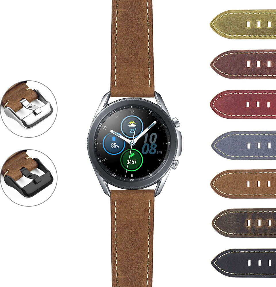 Strapsco DASSARI Vintage Italian Leather Strap for Samsung Galaxy Watch 3