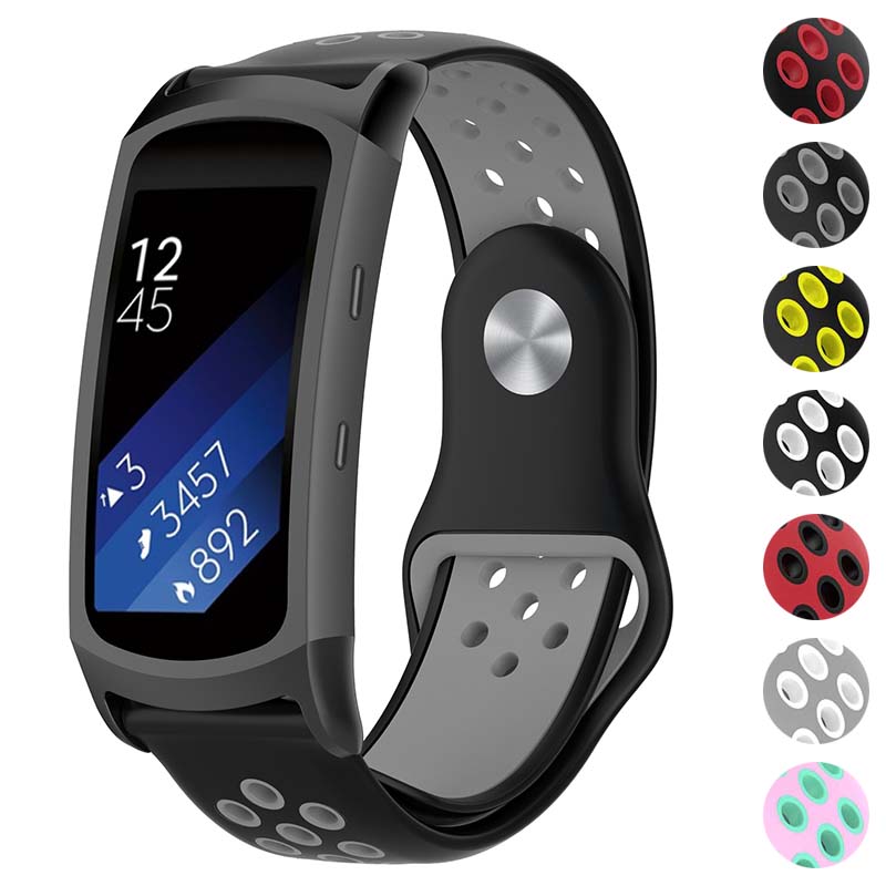 Strapsco Pin-and-Tuck Perforated Rubber Strap for Samsung Fit 2 & Fit 2 Pro