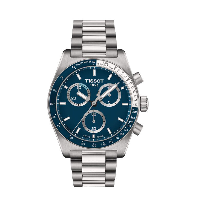 Ben Bridge Jewelers Tissot PR516 Blue Chronograph Dial Watch, 40mm