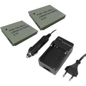 Trade-shop - angebot im set: 2x Kamera Li-Ion Akku 850mAh + Akku Ladegerät mit Kfz Adapter ersetzt NB-4L NB-4LH NB4L NB4LH für canon Digital ixus 30