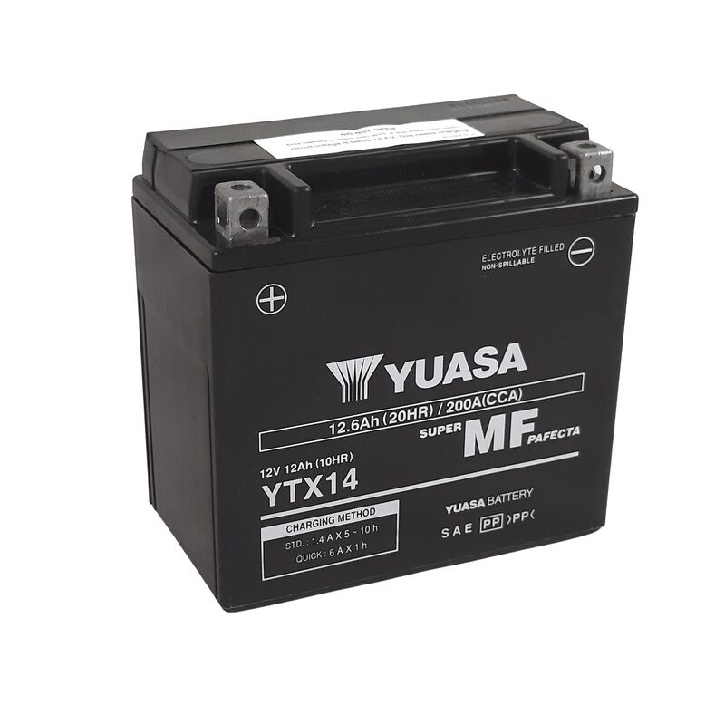 YUASA Sin mantenimiento  Battery Factory Activated - YTX14 FA Batería libre de mantenimiento -