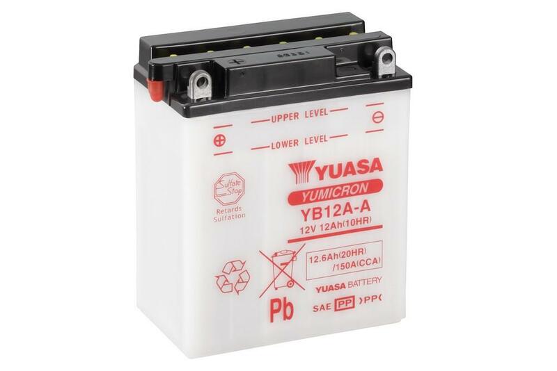 YUASA Batería  Convencional Sin Acid Pack - YB12A-A Batería sin paquete ácido -