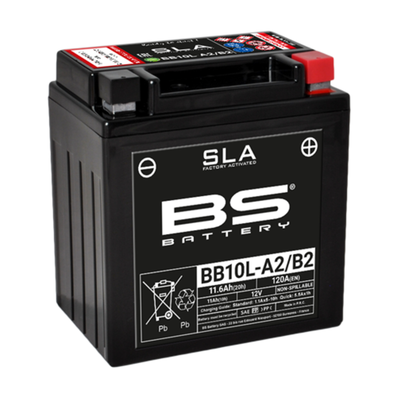 BS Battery Batería SLA libre de mantenimiento activada de fábrica - BB10L-A2 / B2 -