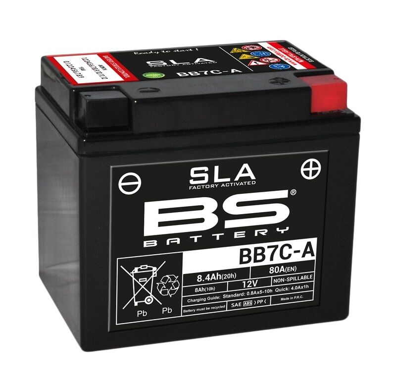 BS Battery Batería SLA libre de mantenimiento activada de fábrica - BB7C-A -