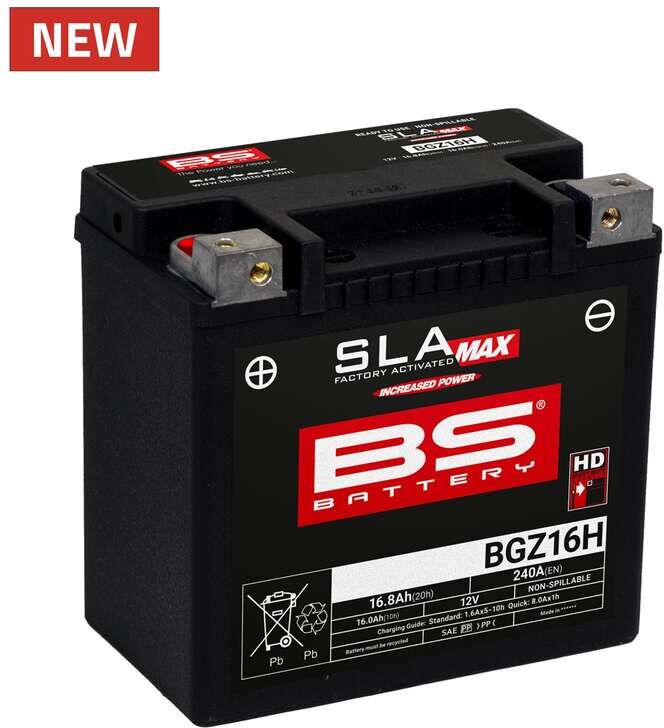 BS Battery Batería SLA Max Libre de Mantenimiento Activada de Fábrica - BGZ16H -