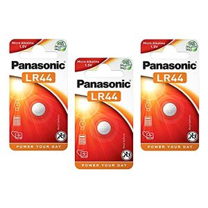 Panasonic Lot de 3 Piles Bouton Cell Power LR44 (L1154) alkaline manganese 1,5 V - Publicité