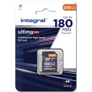 INTEGRAL Carte SD 256GB Classe 10 UHS-I V30 A2 R180/W130 MB/s
