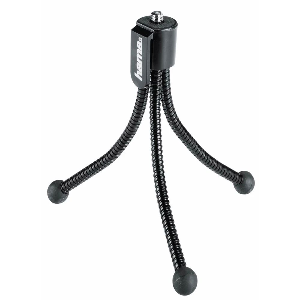 Hama Mini treppiedi Flexi, nero (12 cm - 58 g), testa fissa, gambe a sezione singola