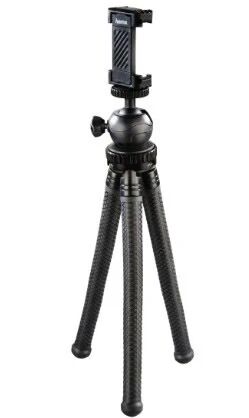 Hama Mini Treppiedi con gambe a snodo per Smartphone, Gopro e fotocamera, 27 cm, nero