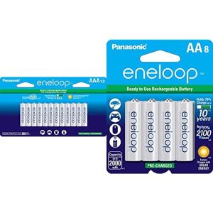 Panasonic BK-4MCCA12SA eneloop AAA New 2100 Cycle Ni-MH Pre-Charged  Rechargeable Batteries, 12 Pack 