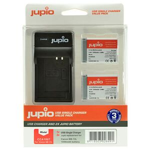 Jupio 2 st batterier motsv. Canon NB-13L, inkl. USB-laddare