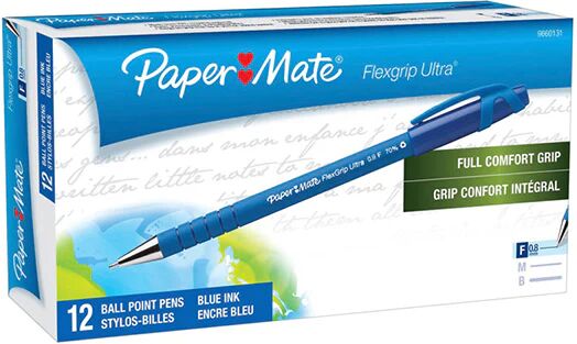 Papermate Flex Grip Retractable Ballpen Blue Box Of 12