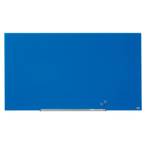 Nobo Wall Mounted Magnetic Glass Board Nobo Surface Colour: Blue, Size: 55.9cm H x 99.3cm L  - Size: 20cm H X 60cm W X 2cm D
