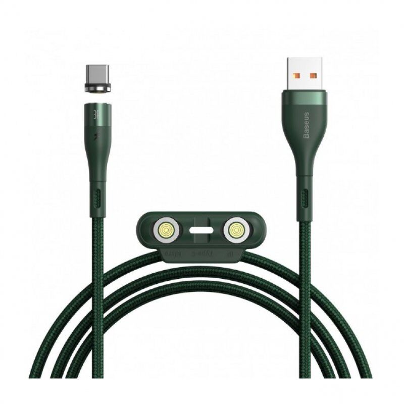 Baseus cable carga 3 en 1 usb-a a lightning/ micro usb/ usb-c 1.2m verde
