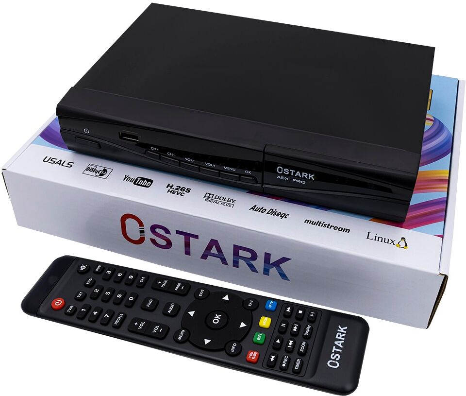 Ostark Receptor Satélite Linux Dvb-s2 Full Hd 1080p C/ Wi-fi - Ostark Asx Pro