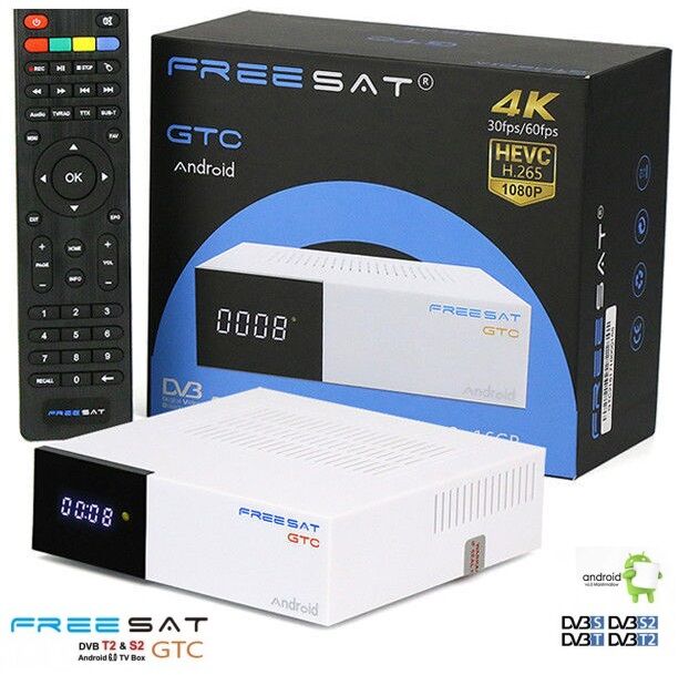 Freesat Receptor Combo 4k (dvb-t2 / S2 / C Isdb-t Android 6.0) 2gb/16gb Tv Android - Freesat