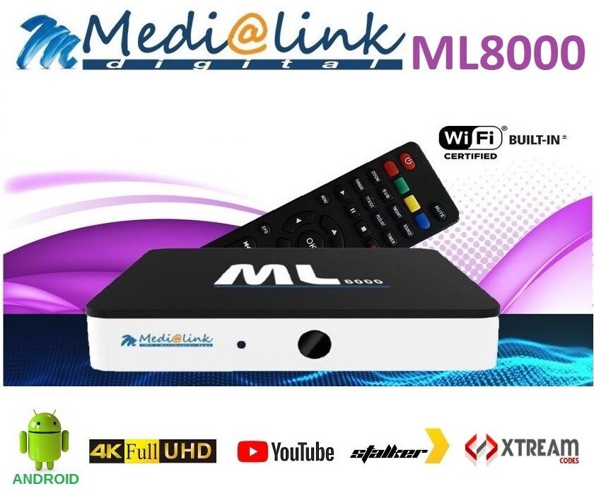 Medi@link Receptor Ultrahd 4k H.265 Televisão - Iptv Set Top Box - Medialink