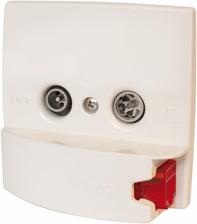 Televes Embelezador Branco Com Tomada Rj45 - Televes