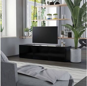 Vidaxl Móvel TV Contraplacado 801869 (120 x 34 x 30 cm - Compensado - Preto)