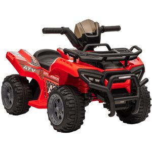 HOMCOM Kids' Battery-Powered Ride-On ATV with Real Working Headlights, 6V, for Ages 18-36 Months, Red