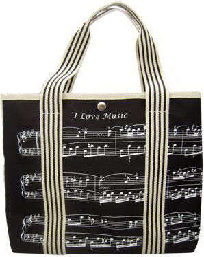 Music Sales Canvas Tote Bag Sheet Music cream black