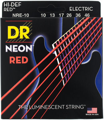 DR Strings Neon Red NRE-10 Red