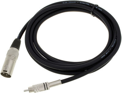 pro snake AES/EBU SPDIF Cable Male 3 Black