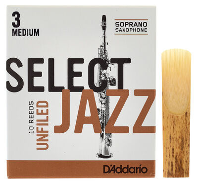 DAddario Woodwinds Select Jazz Unfiled Soprano 3M