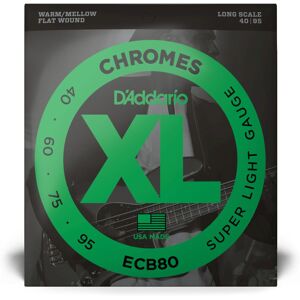 D'Addario ECB80 40-95 Chromes Flatwound Stainless Steel - Saitensatz für 4-Saiter E-Bass