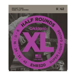 D'Addario EHR320 09-42 Half Rounds Stainless Steel Super Light - E-Gitarrensaiten