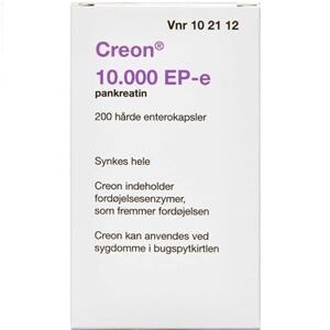 2care4 Creon Lipase 10.000 EP-e (Håndkøb, apoteksforbeholdt) 200 stk Enterokapsler, hårde - Maveenzymer