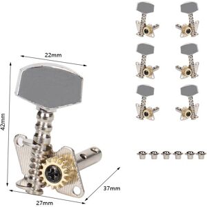 INF 6 stykker dobbelthuller stemmepinde, guitar semi-lukket stemmepinde streng Sølv