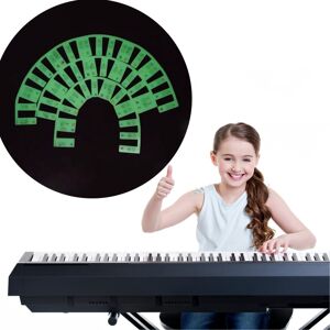 INF Aftageligt lysende klaver keyboard Note Label 88 Key Hvid