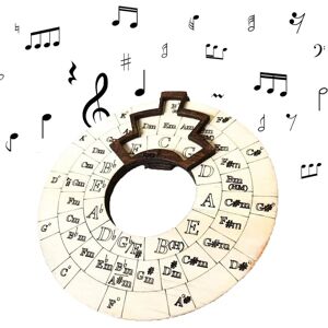 Wooden Melody Tool, Circle Wooden Wheel og musikalsk uddannelsesværktøj, Circle Of Fifths Wheel, Chord Wheel Musicians, Instrumenter Tilbehør 1pcs