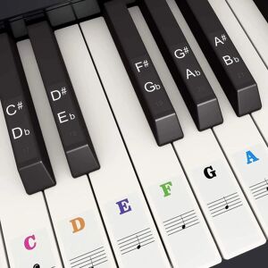 Klaver Keyboard Stickers Musik Elektronisk klaver Keyboard Note Stickers Transparent & Aftagelig Colorful