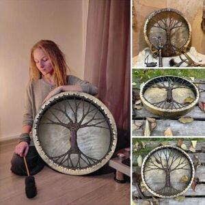 Tree Of Life Shaman Drum Håndlavet Siberian Drum Spirit Music Symb